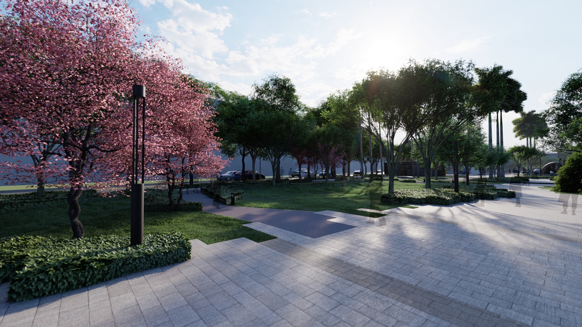 空中大學中正路側人行環境及入口景觀改造工程模擬圖