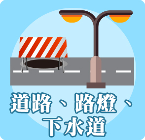 道路、路燈、下水道